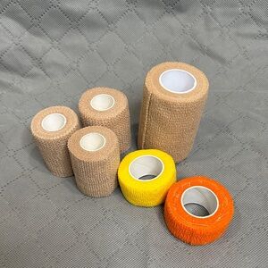 Pet Bandage Wraps - Brown, Orange, Yellow Assorted Sizes 6 Rolls Dog Horse Sport